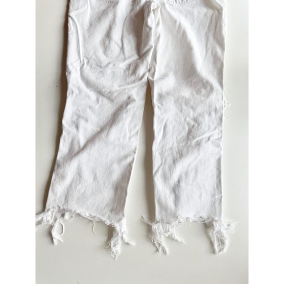 WE THE FREE PEOPLE Maggie White Mid Rise Destroyed Straight Leg Jeans, Size 29 - Picture 10 of 14